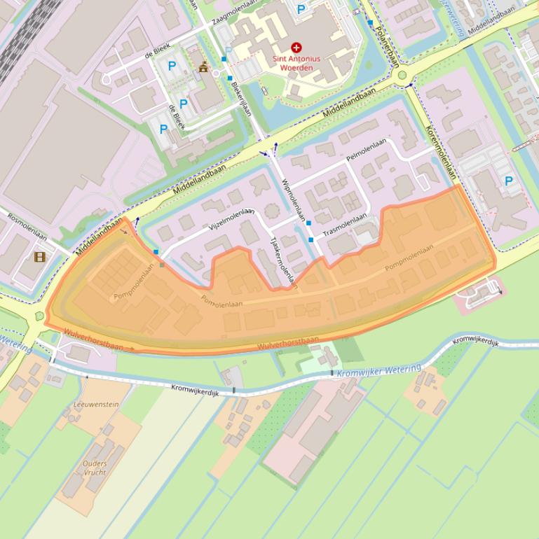 Kaart van postcodegebied 3447GK.