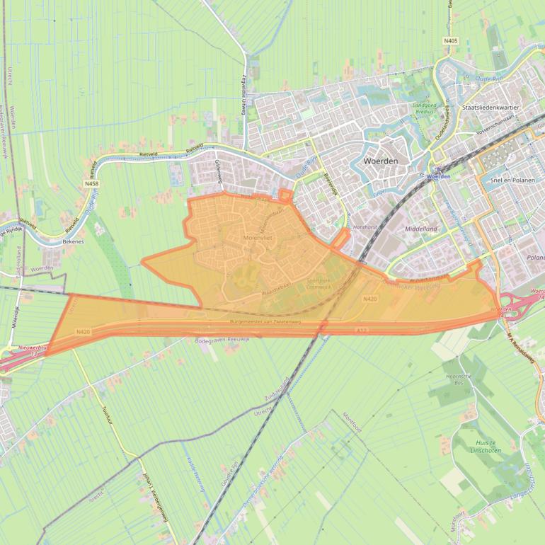 Kaart van postcodegebied 3448.