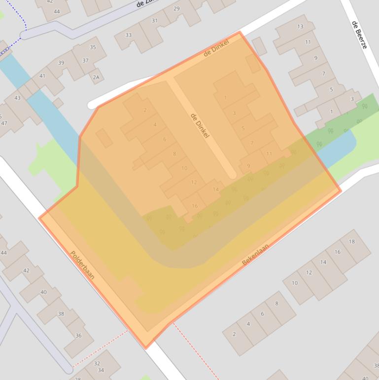 Kaart van postcodegebied 3448BZ.