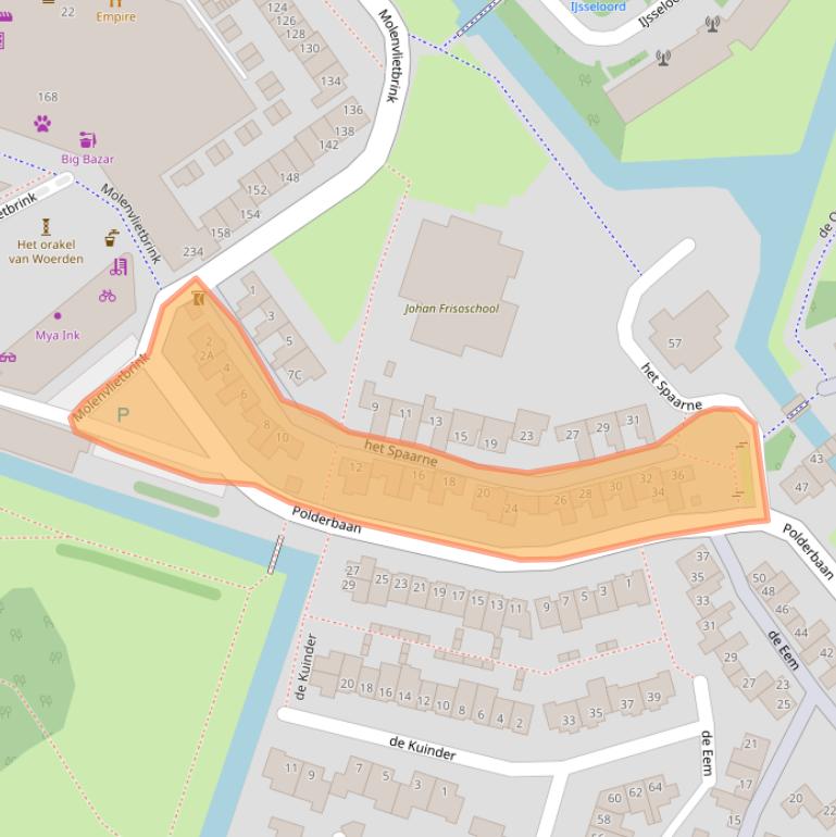 Kaart van postcodegebied 3448DZ.