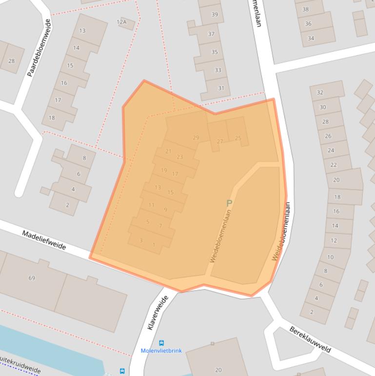 Kaart van postcodegebied 3448HA.