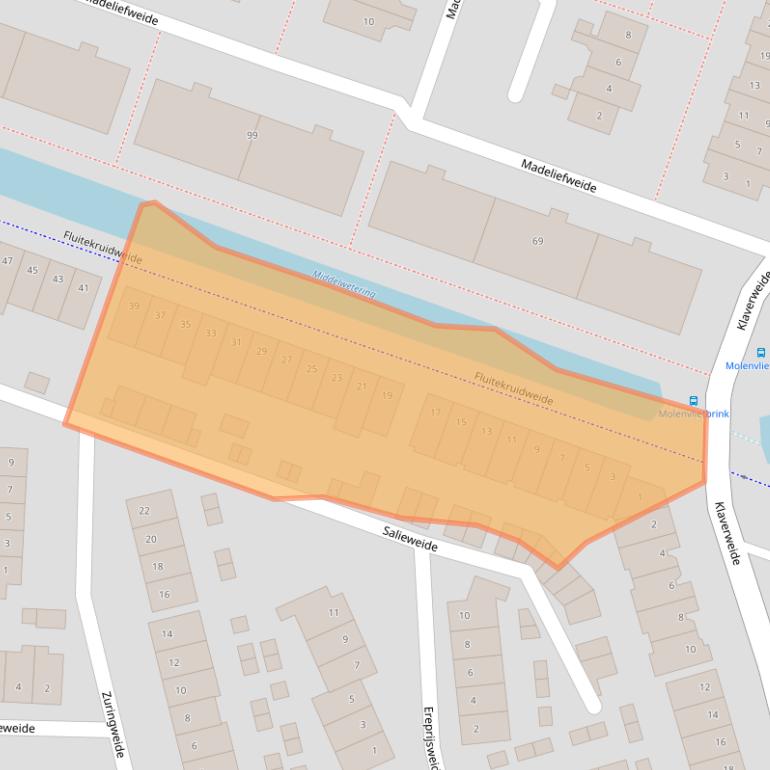 Kaart van postcodegebied 3448JA.