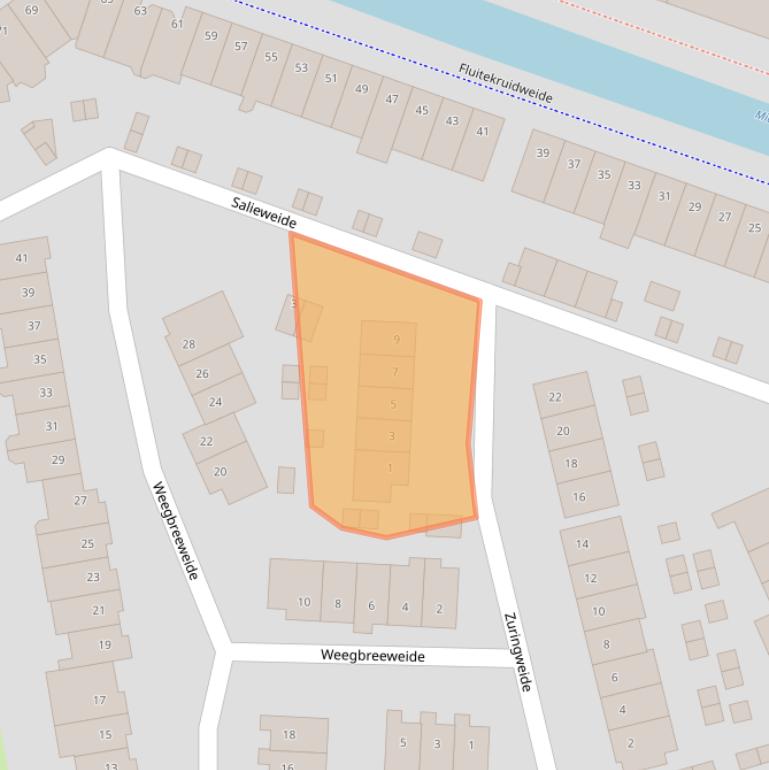 Kaart van postcodegebied 3448JP.