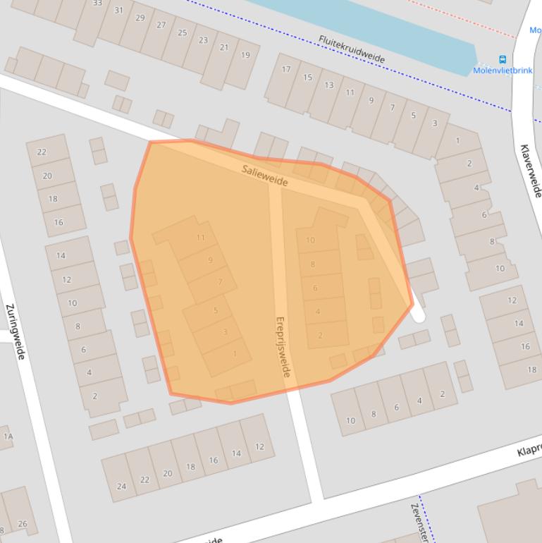 Kaart van postcodegebied 3448JS.