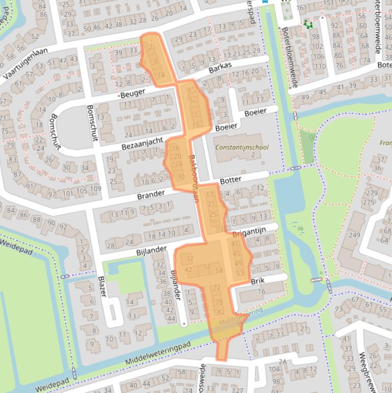 Kaart van postcodegebied 3448KG.