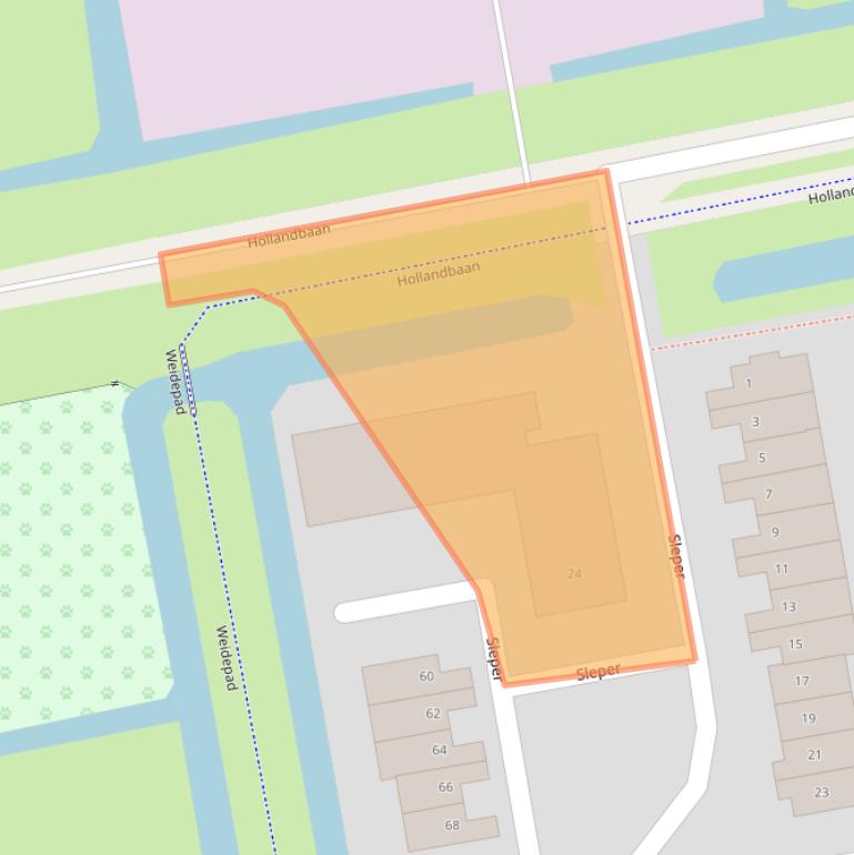 Kaart van postcodegebied 3448WJ.