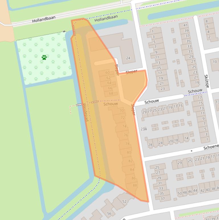 Kaart van postcodegebied 3448WK.