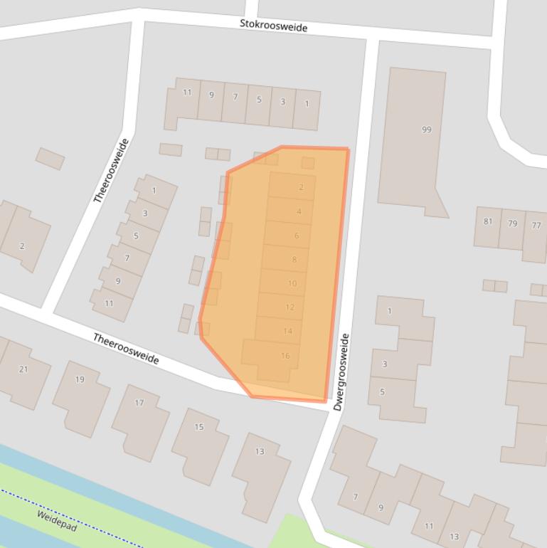 Kaart van postcodegebied 3448ZJ.