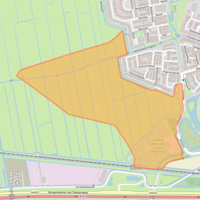 Kaart van postcodegebied 3448ZM.