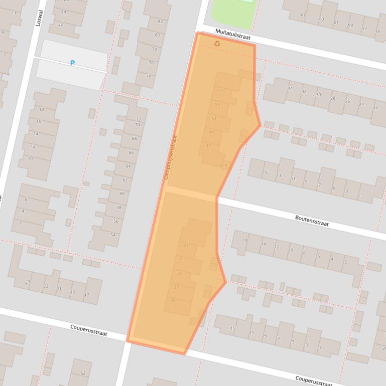 Kaart van postcodegebied 3451BC.