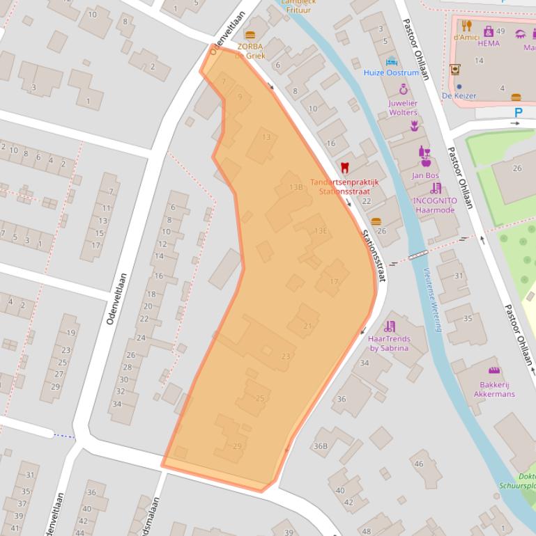 Kaart van postcodegebied 3451BV.