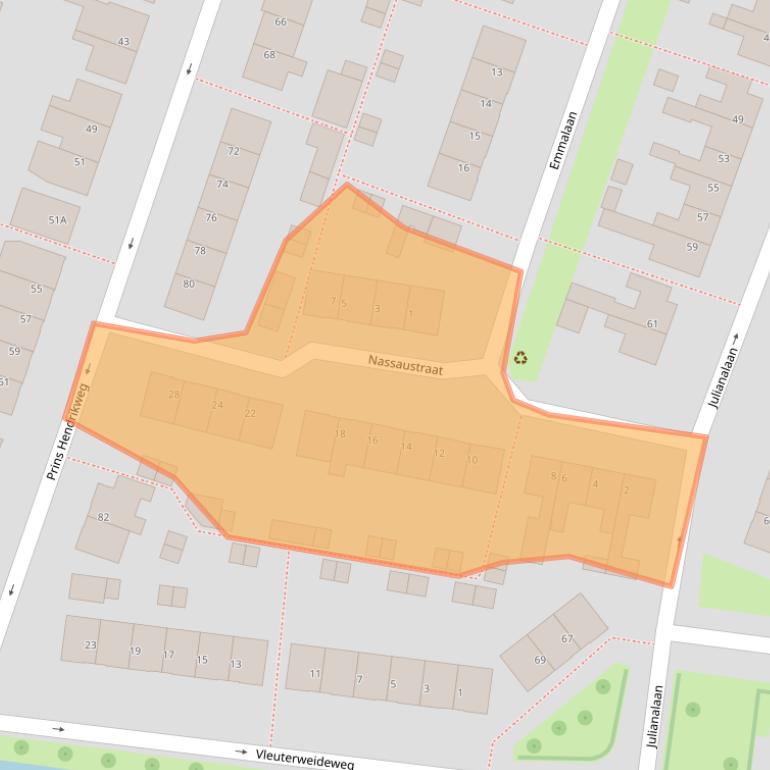 Kaart van postcodegebied 3451CR.