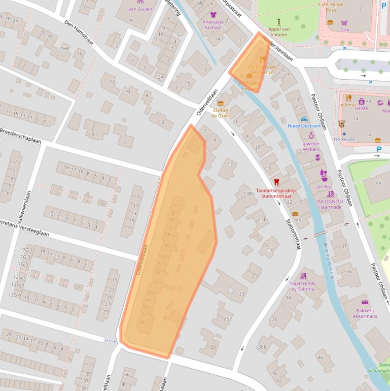 Kaart van postcodegebied 3451ZN.