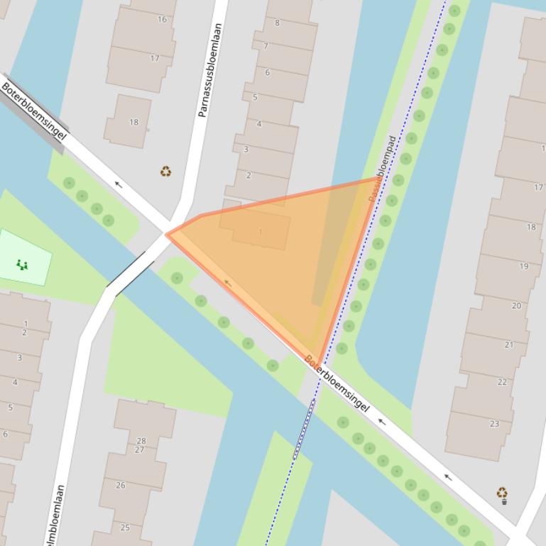 Kaart van postcodegebied 3452BL.