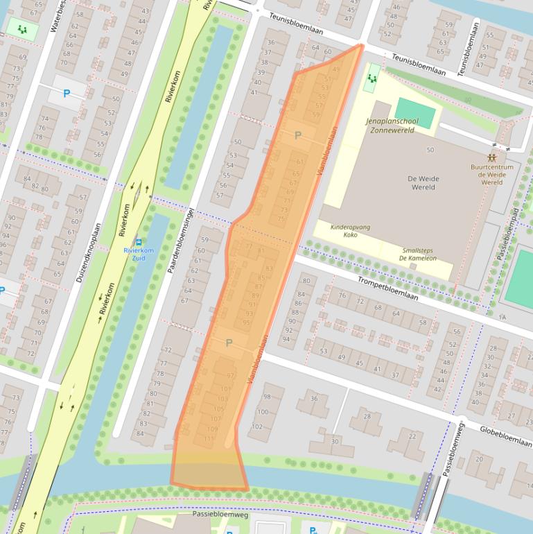 Kaart van postcodegebied 3452BW.