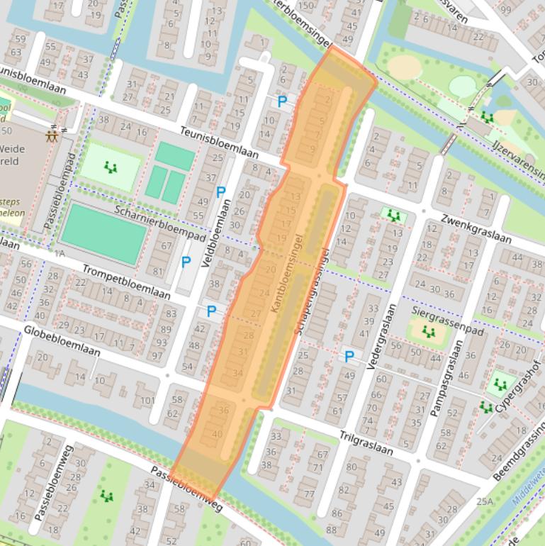 Kaart van postcodegebied 3452CM.