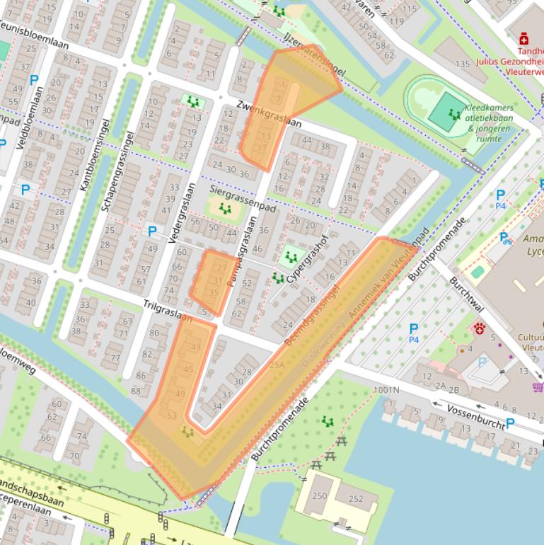 Kaart van postcodegebied 3452CS.