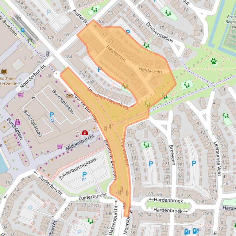 Kaart van postcodegebied 3452LL.