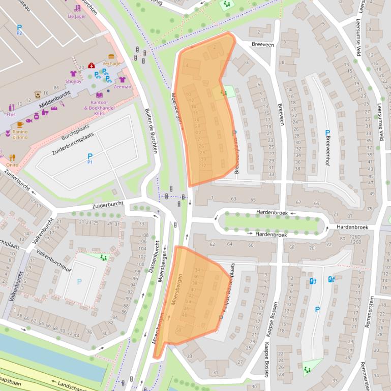 Kaart van postcodegebied 3452NE.