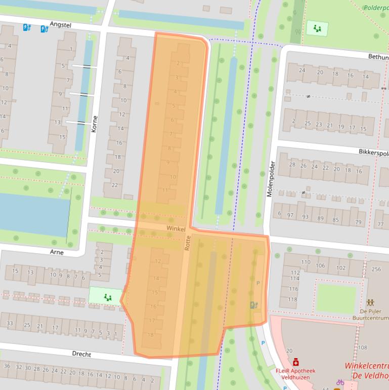 Kaart van postcodegebied 3453MA.