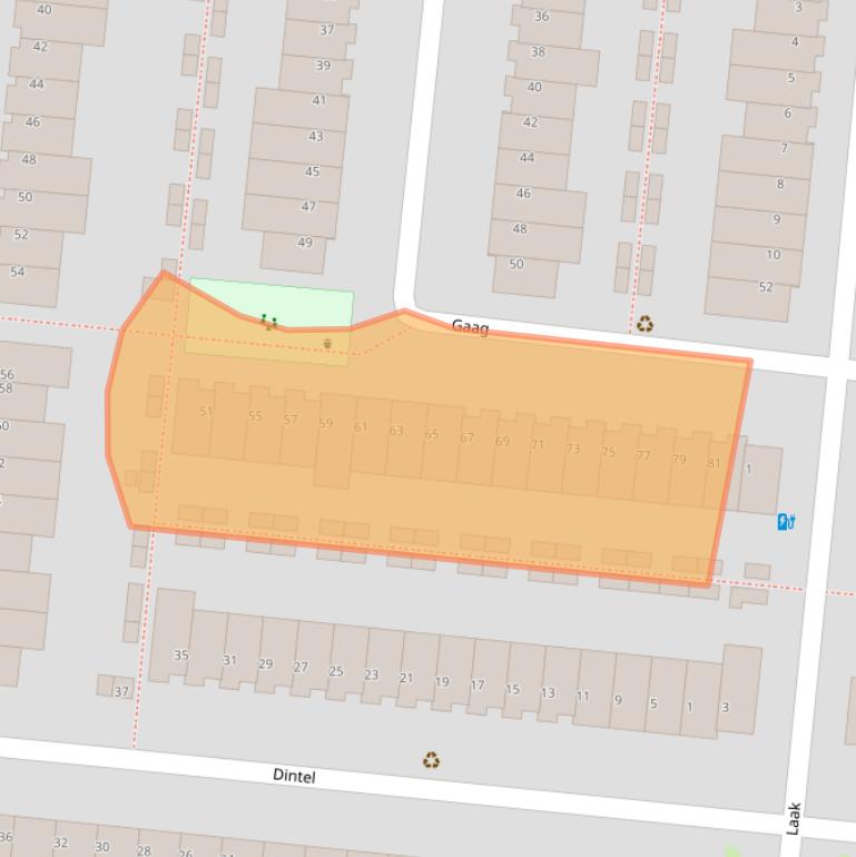 Kaart van postcodegebied 3453MS.