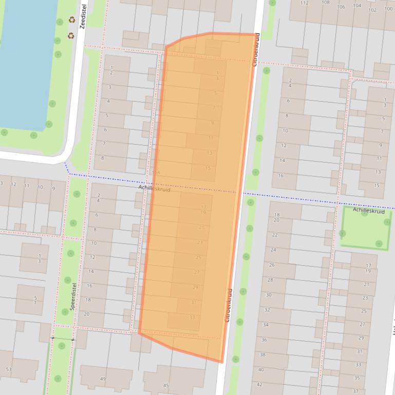 Kaart van postcodegebied 3453TT.