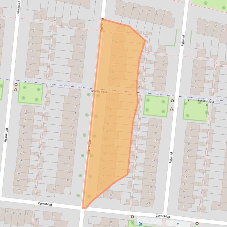 Kaart van postcodegebied 3453VB.