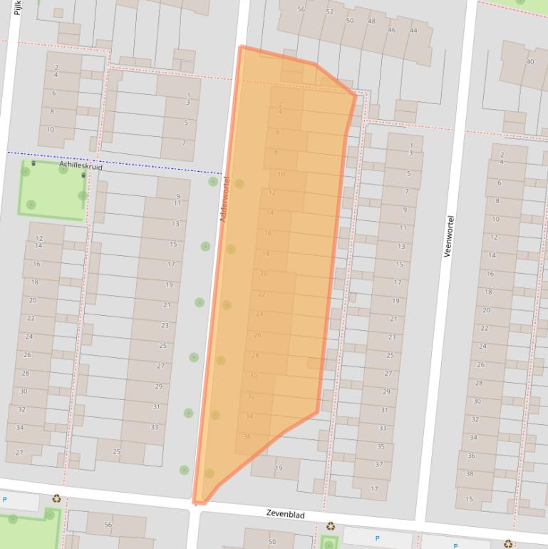 Kaart van postcodegebied 3453VG.