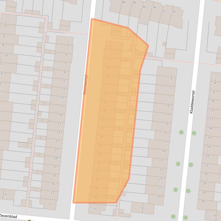 Kaart van postcodegebied 3453VJ.