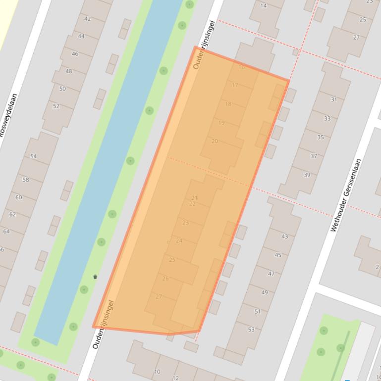 Kaart van postcodegebied 3454BH.