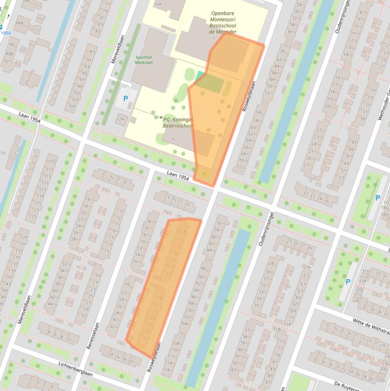 Kaart van postcodegebied 3454BL.