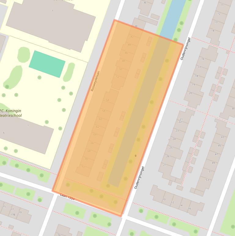 Kaart van postcodegebied 3454BP.