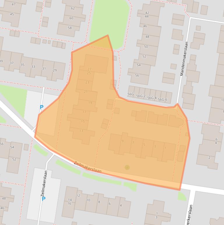 Kaart van postcodegebied 3454DJ.