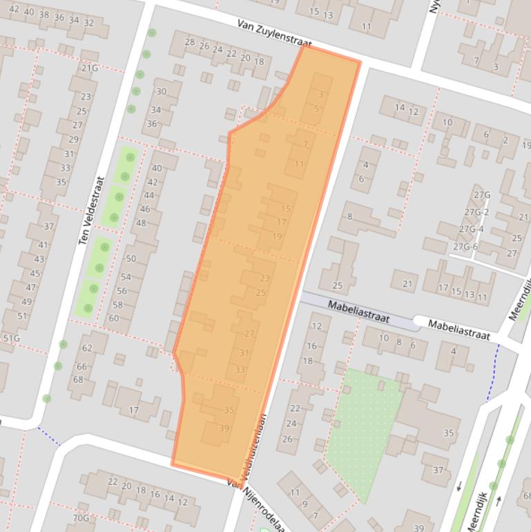 Kaart van postcodegebied 3454EB.