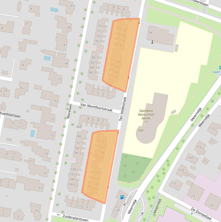 Kaart van postcodegebied 3454EK.