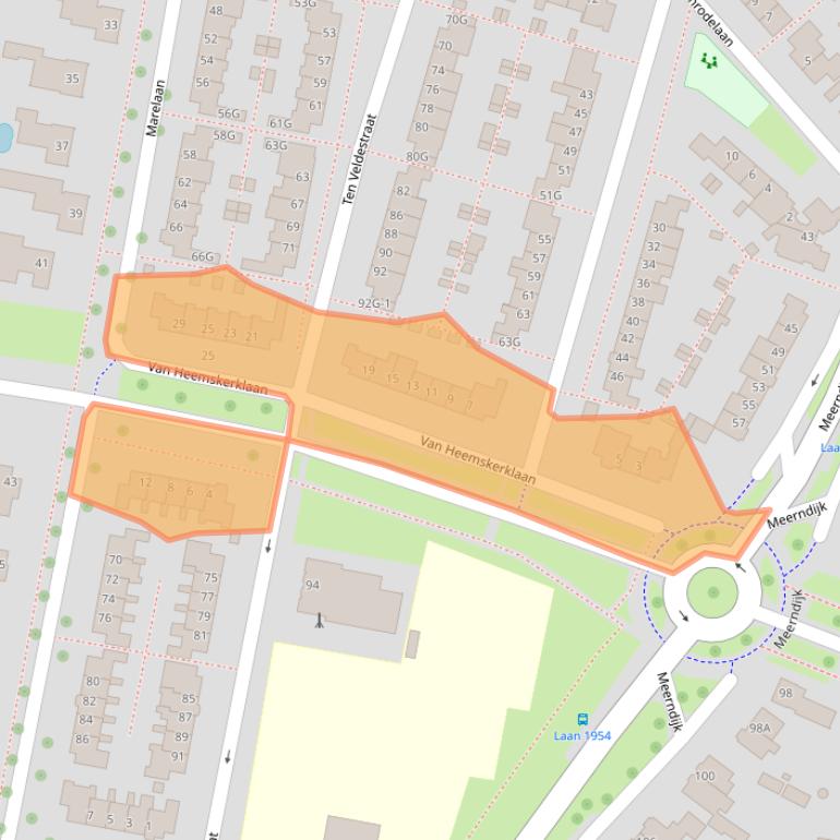 Kaart van postcodegebied 3454EP.