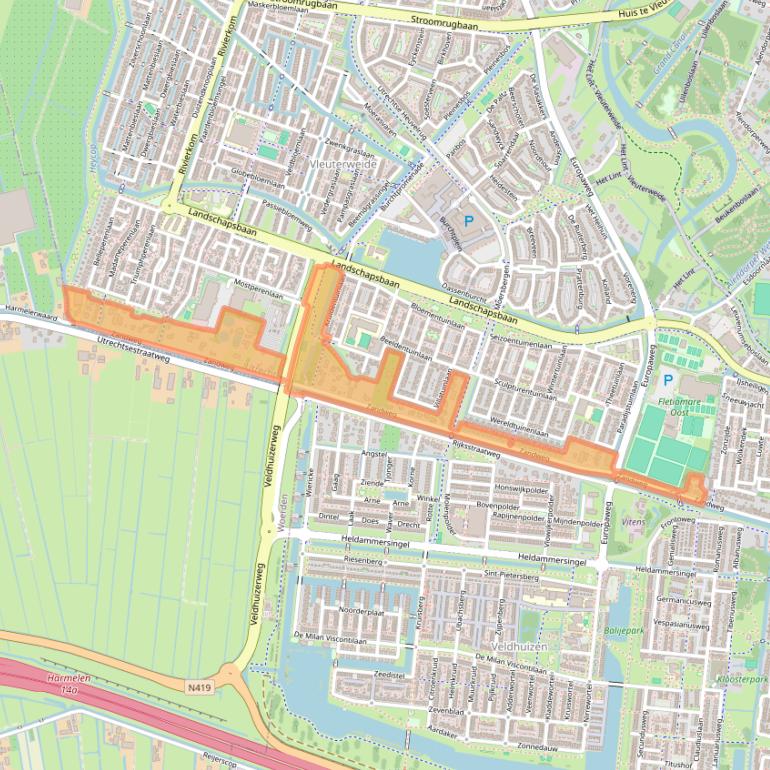 Kaart van postcodegebied 3454HE.