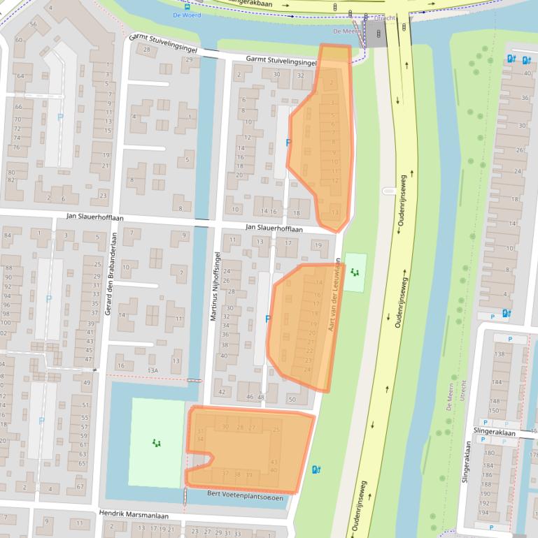 Kaart van postcodegebied 3454LB.