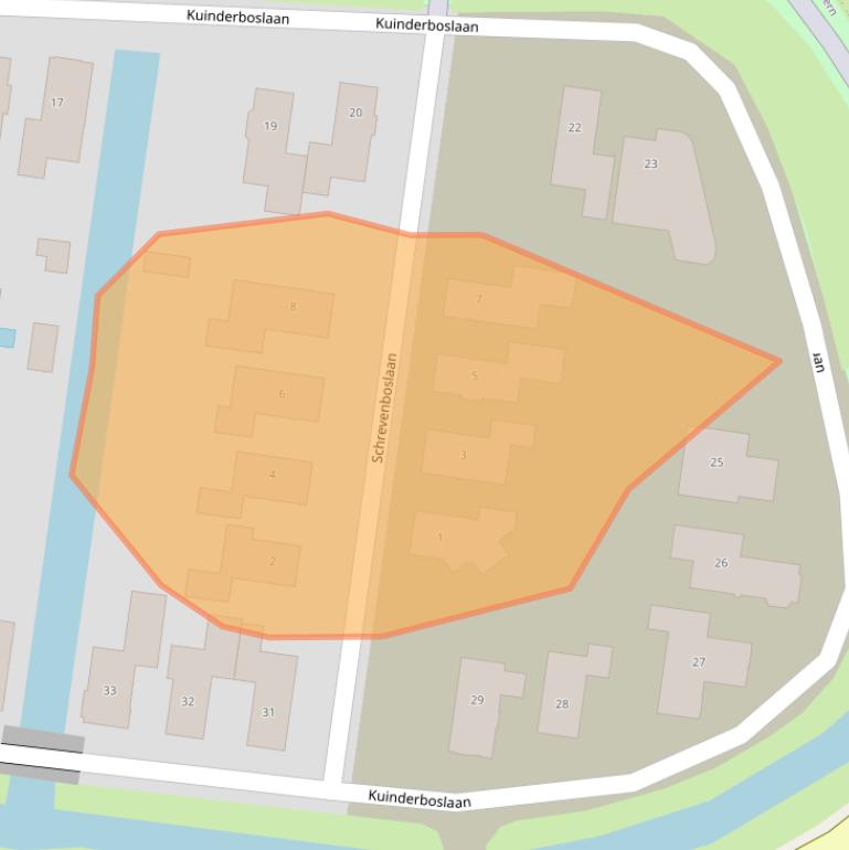 Kaart van postcodegebied 3454NL.