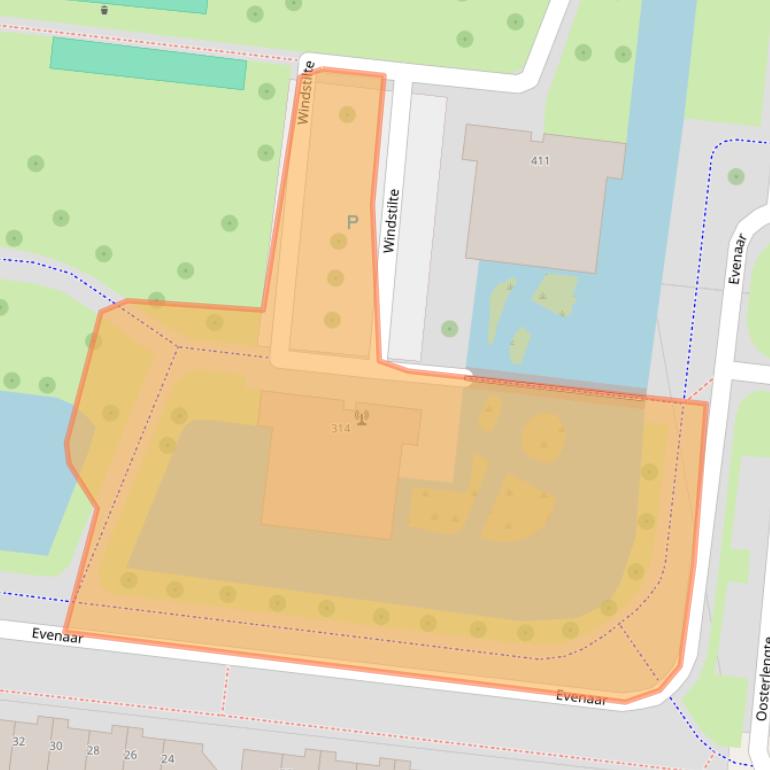 Kaart van postcodegebied 3454SW.