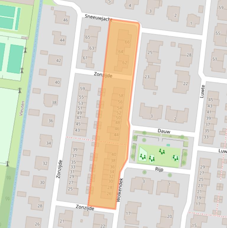 Kaart van postcodegebied 3454TJ.