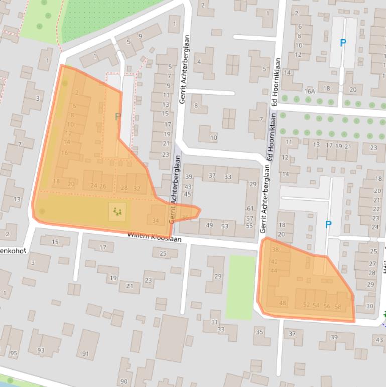 Kaart van postcodegebied 3454VP.