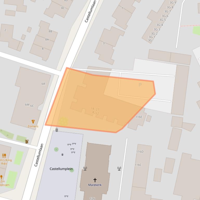 Kaart van postcodegebied 3454VZ.