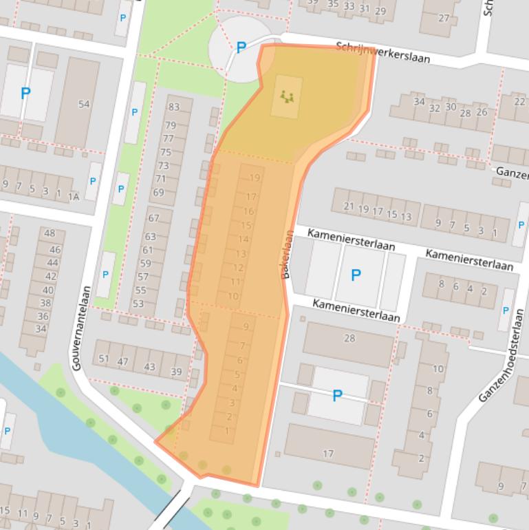 Kaart van postcodegebied 3454WB.