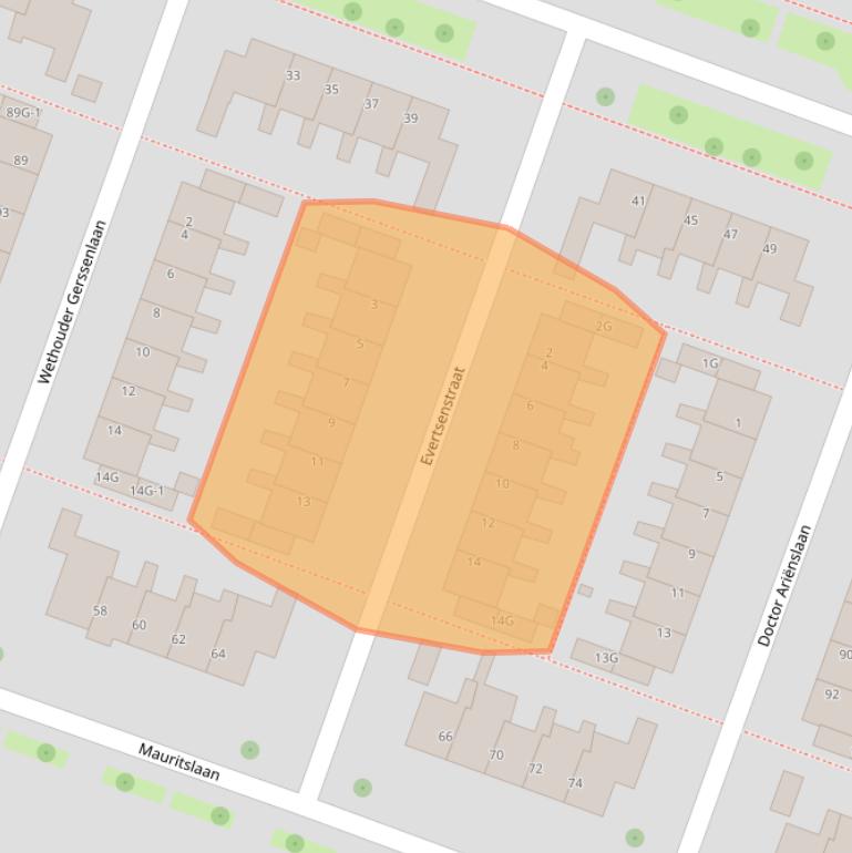 Kaart van postcodegebied 3454XV.