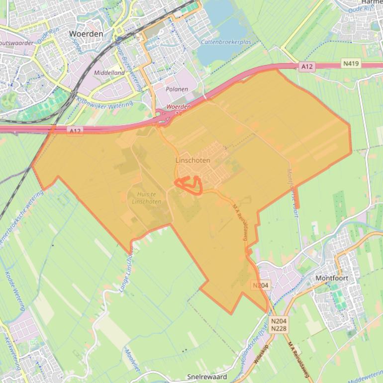 Kaart van postcodegebied 3461.