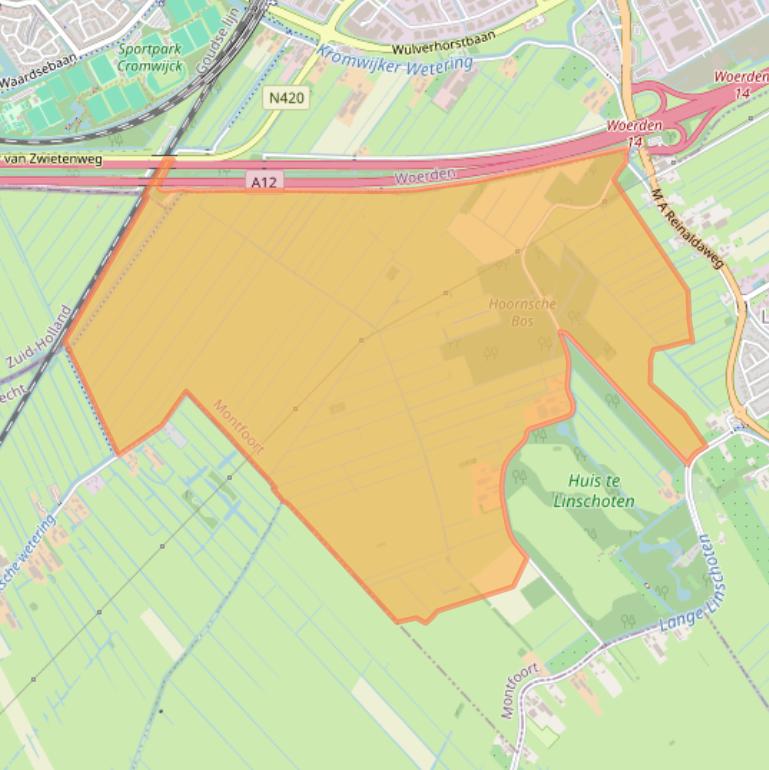 Kaart van postcodegebied 3461AB.