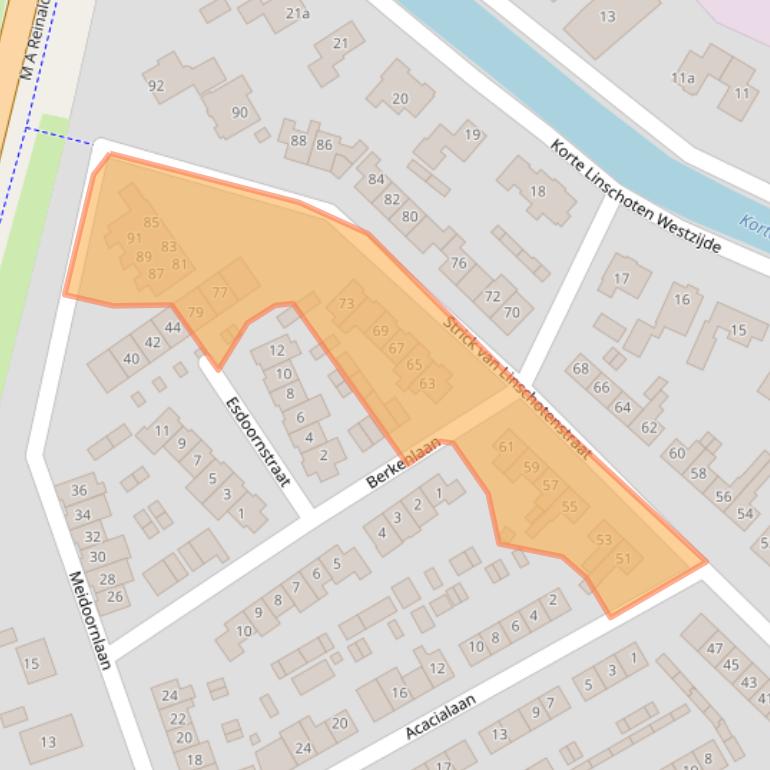 Kaart van postcodegebied 3461EE.