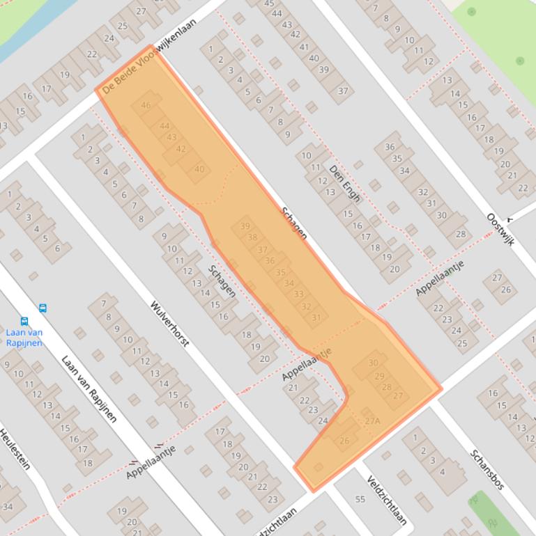 Kaart van postcodegebied 3461GL.