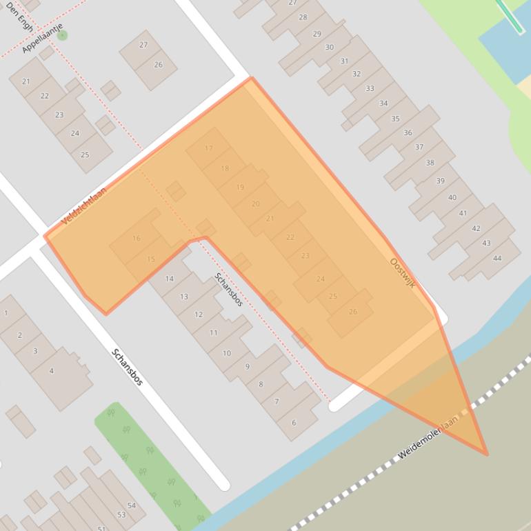 Kaart van postcodegebied 3461GS.